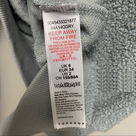 TOPSHOP | Boucle Fleece Sweatshirt Size 2 - Picture 7 of 7